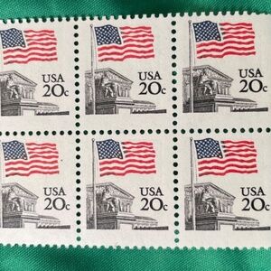 Scott #1895... 20 Cent... Flag Over Supreme Court...Plate block of 6